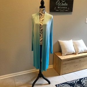 Teal Ombré Cardigan Duster